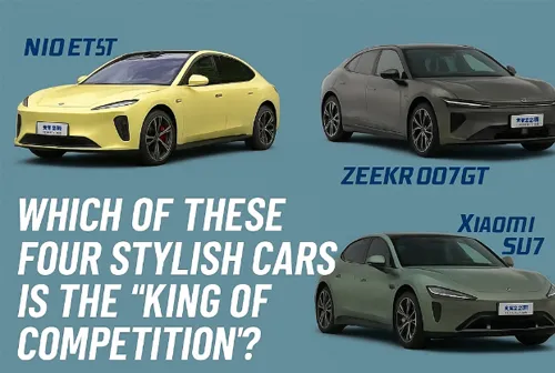 Quatro potências totalmente elétricas: Audi E5 Sportback, Xiaomi SU7, NIO ET5T, Zeekr 007 GT Quatro veículos elétricos de alto desempenho: Audi E5 Sportback, Xiaomi SU7, NIO ET5T, Zeekr 007GT